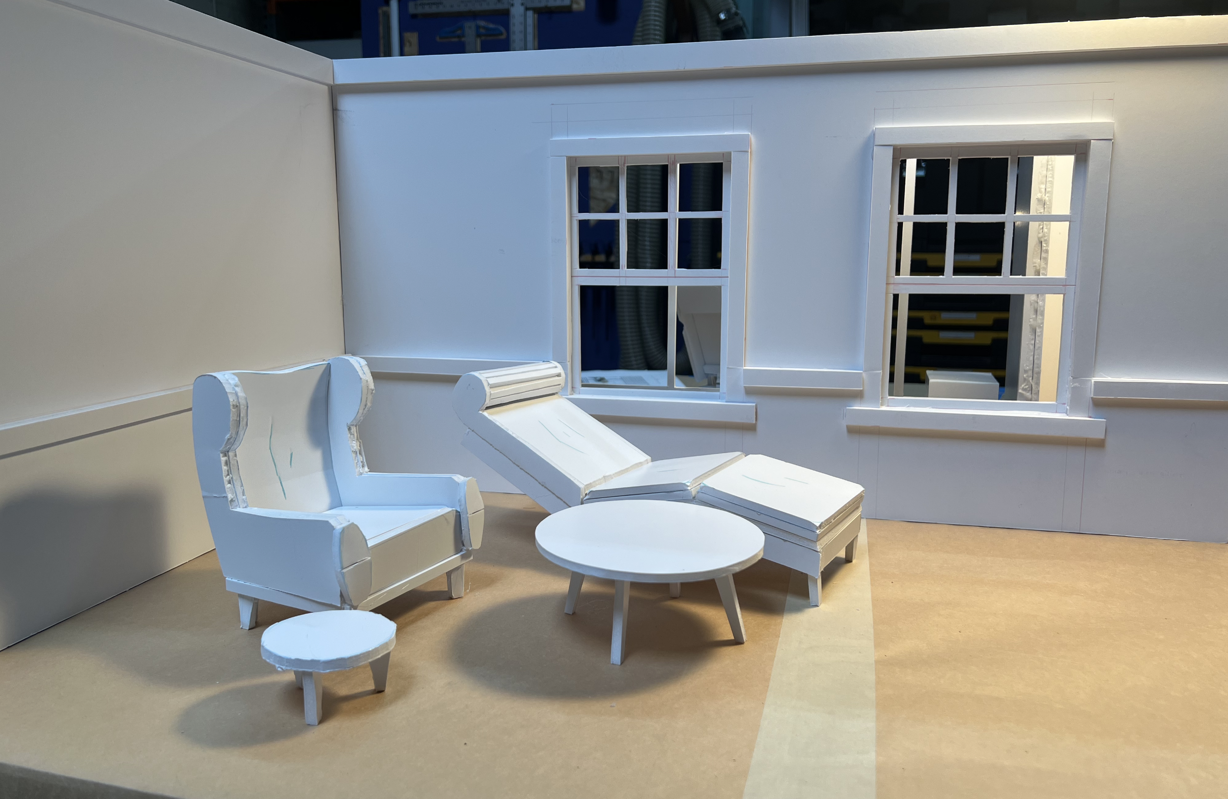  Foam core mock up of therapist office 