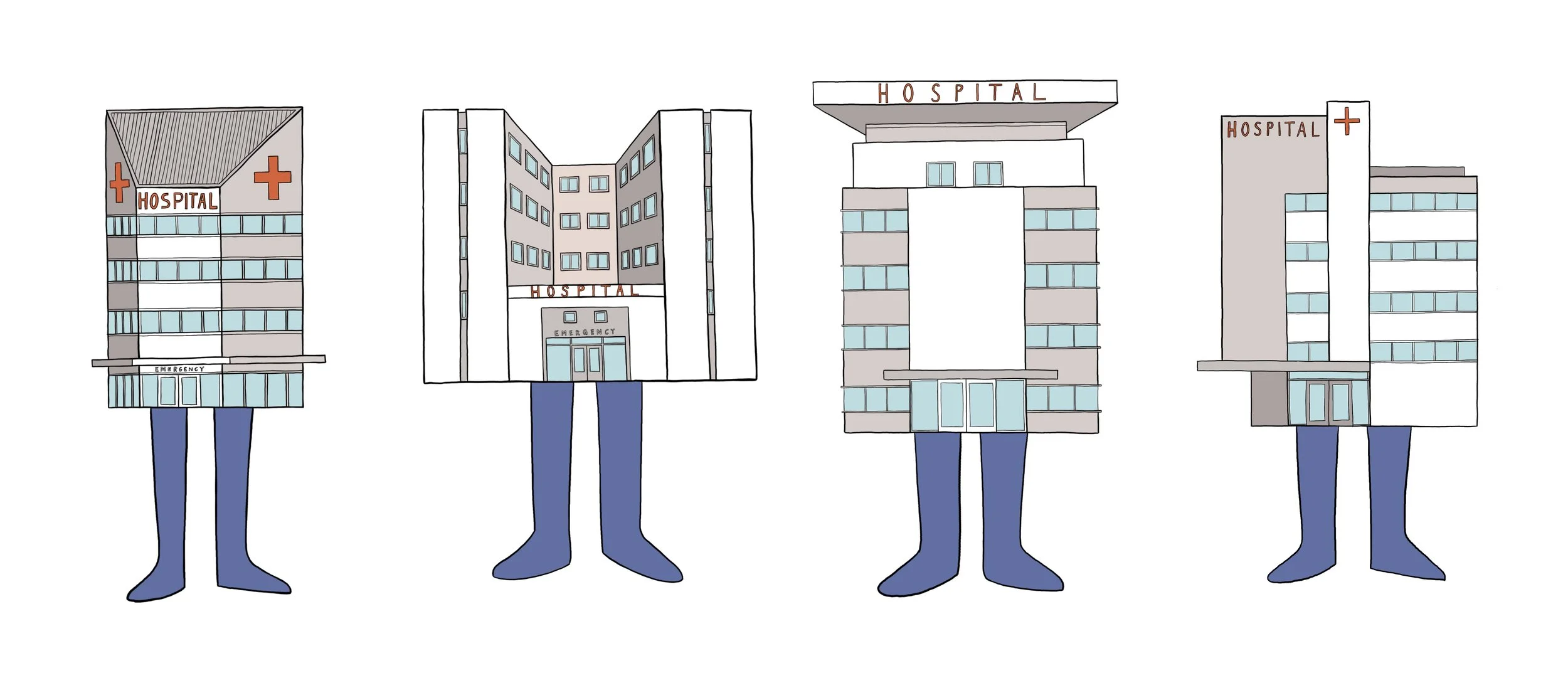  Design alternatives for main hospital building 