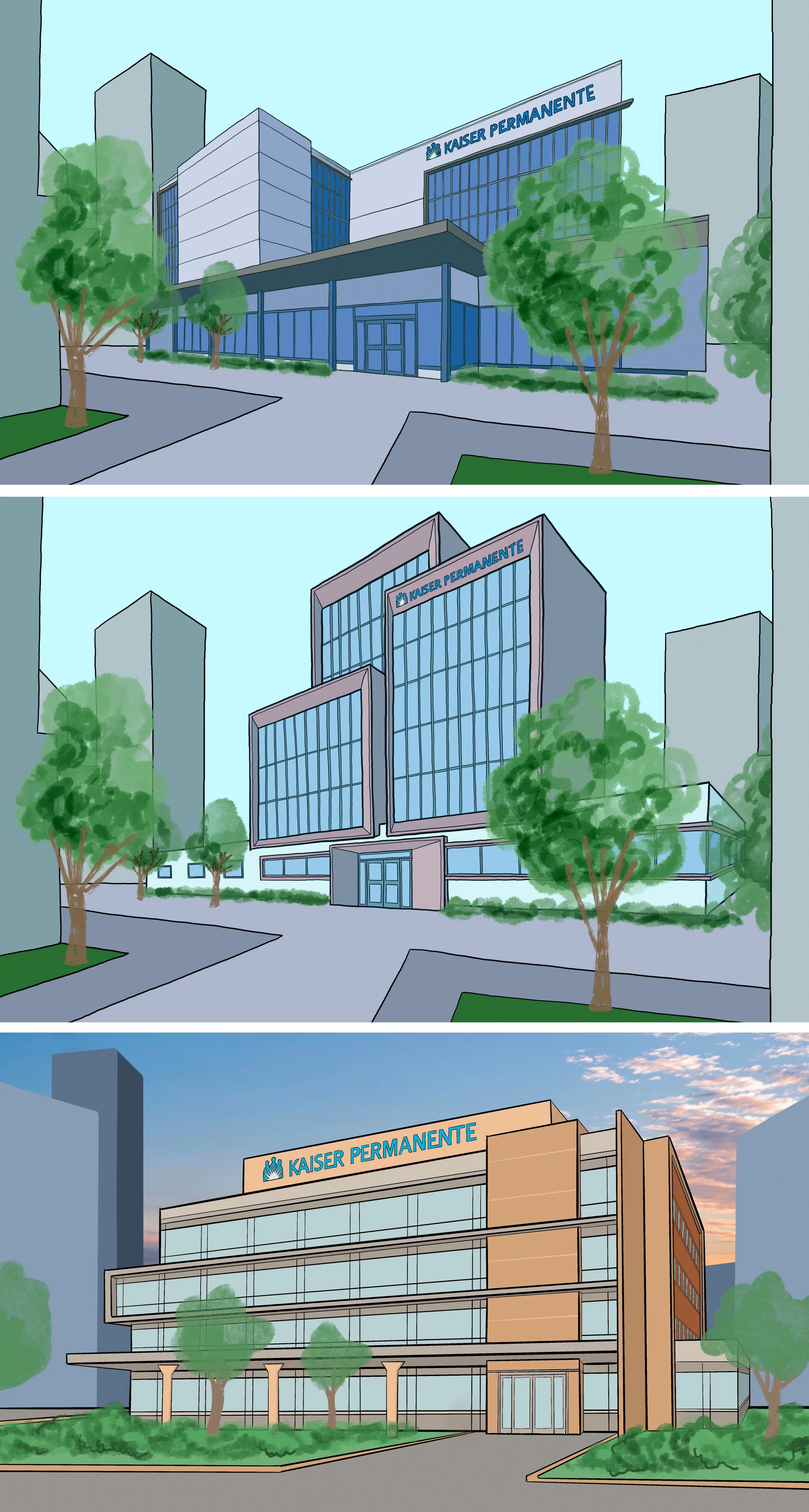  Initial designs for hospital building 