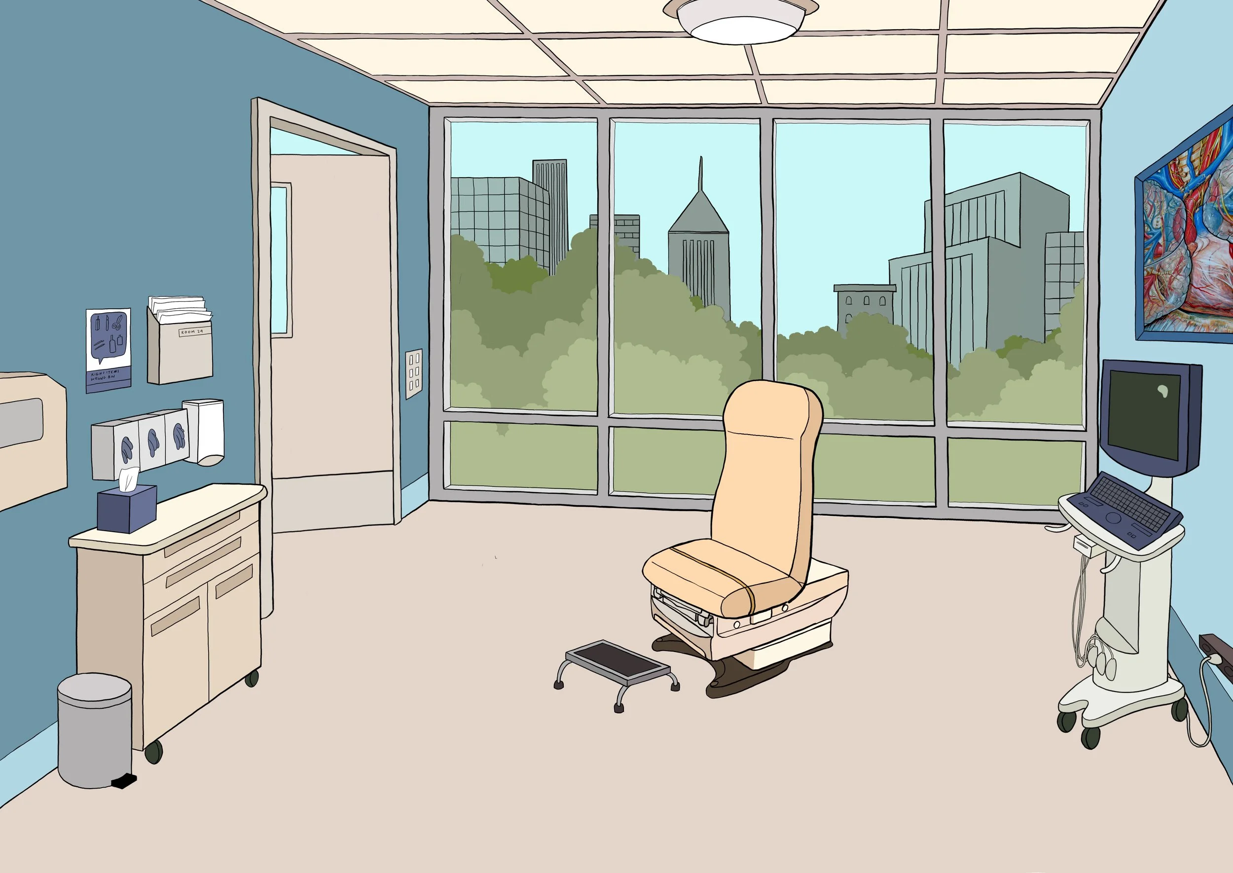 Initial design for exam room 
