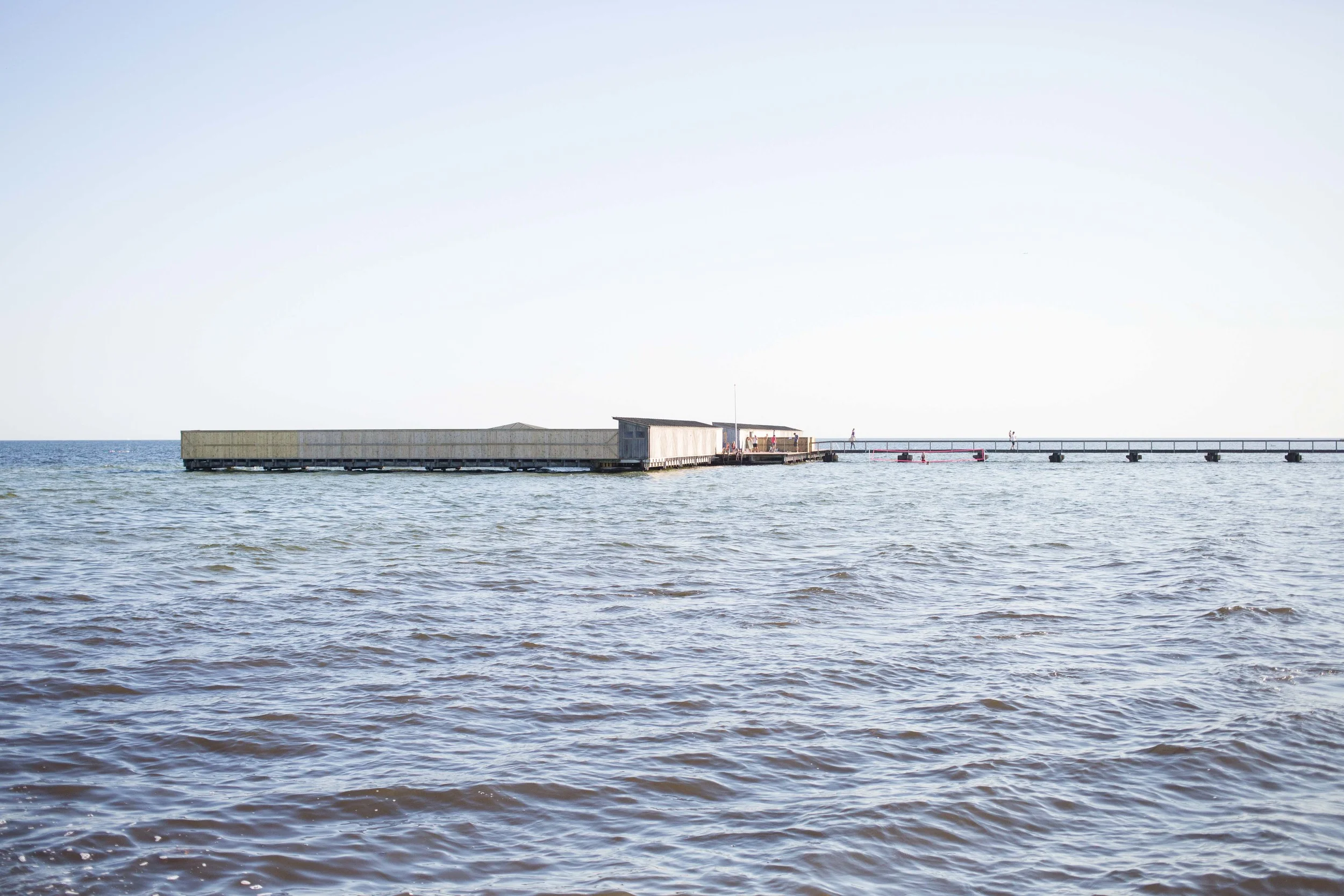 This is a seaside pool where locals come to hang out. Nearby, the goose farm exists.