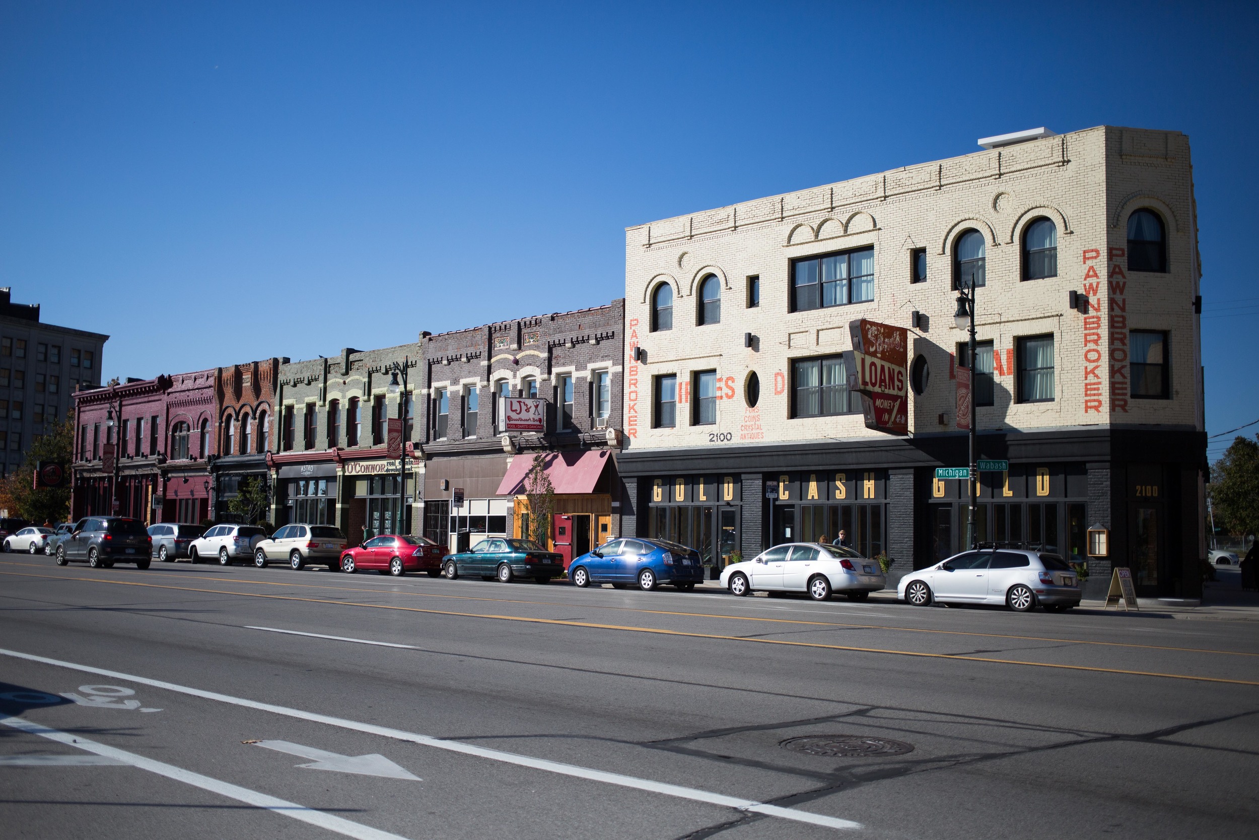 An image of Corktown on a Sunday afternoon.