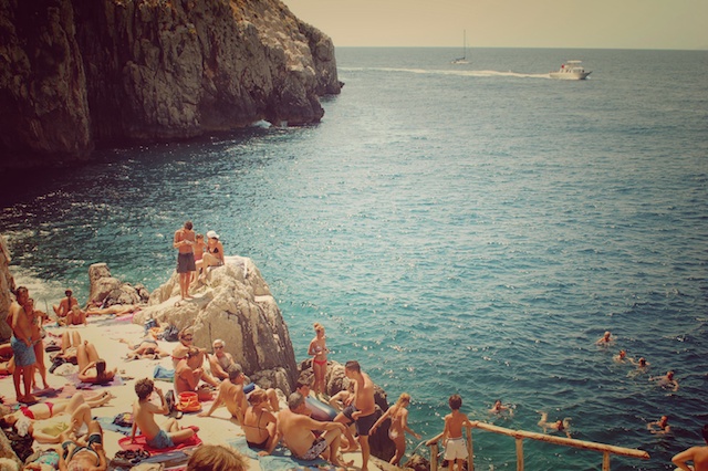 Sunbathing 60's. Capri, Italy.