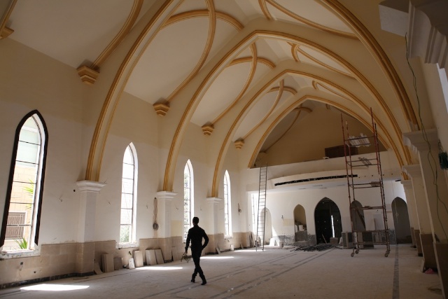 Christian Church Under Construction on Easter Sunday. Amman, Jordan.