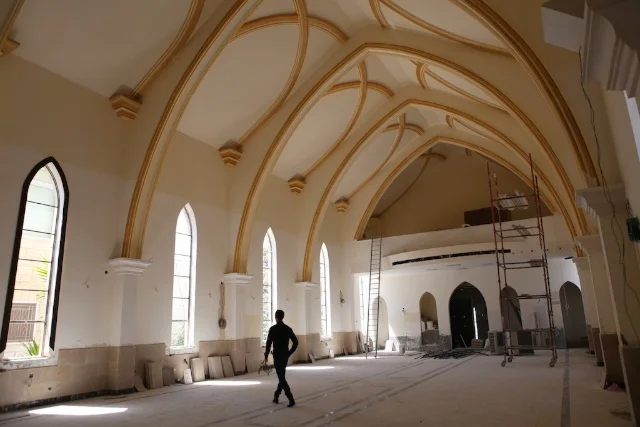 Christian Church Under Construction on Easter Sunday. Amman, Jordan.