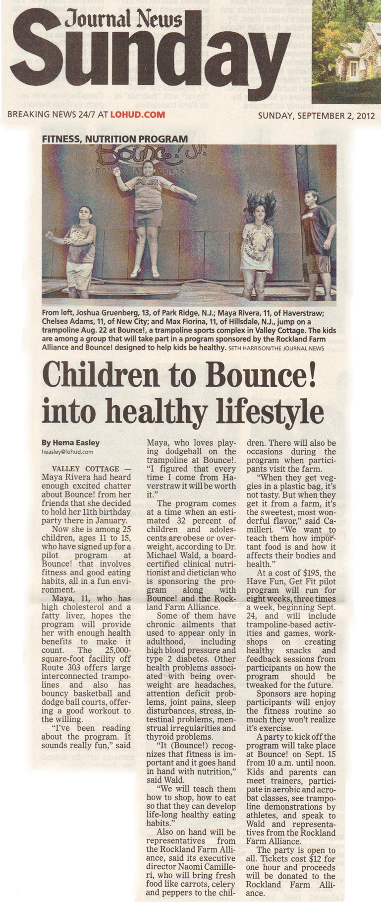sunday journal news article on get fit program smaller.jpg