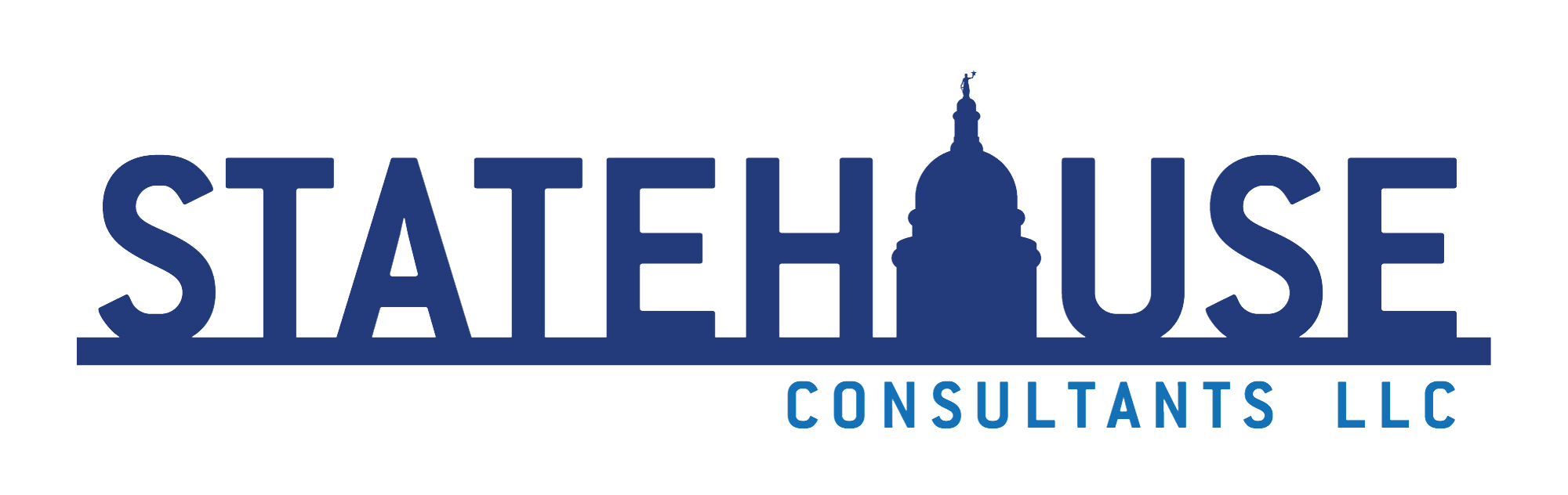 statehouse consulting llc words with the Texas state capitol replacing the o in house