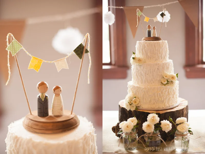 "It's us!" Jessica and Billy took care to make sure their cake topper perfectly matched their outfits that day. So adorably detail oriented. I couldn't hardly handle it.