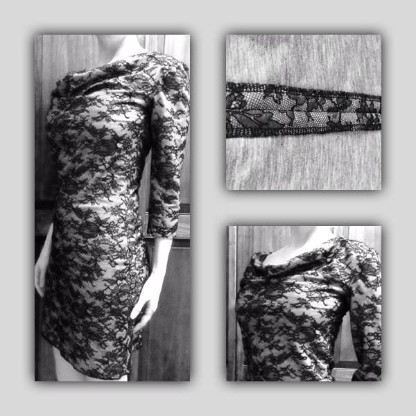 Our Chantille Dress, Lace fused to cotton jersey. Elegant on the outside, like wearing your pajamas on the inside!