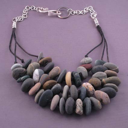 Necklace with Maine beach stones