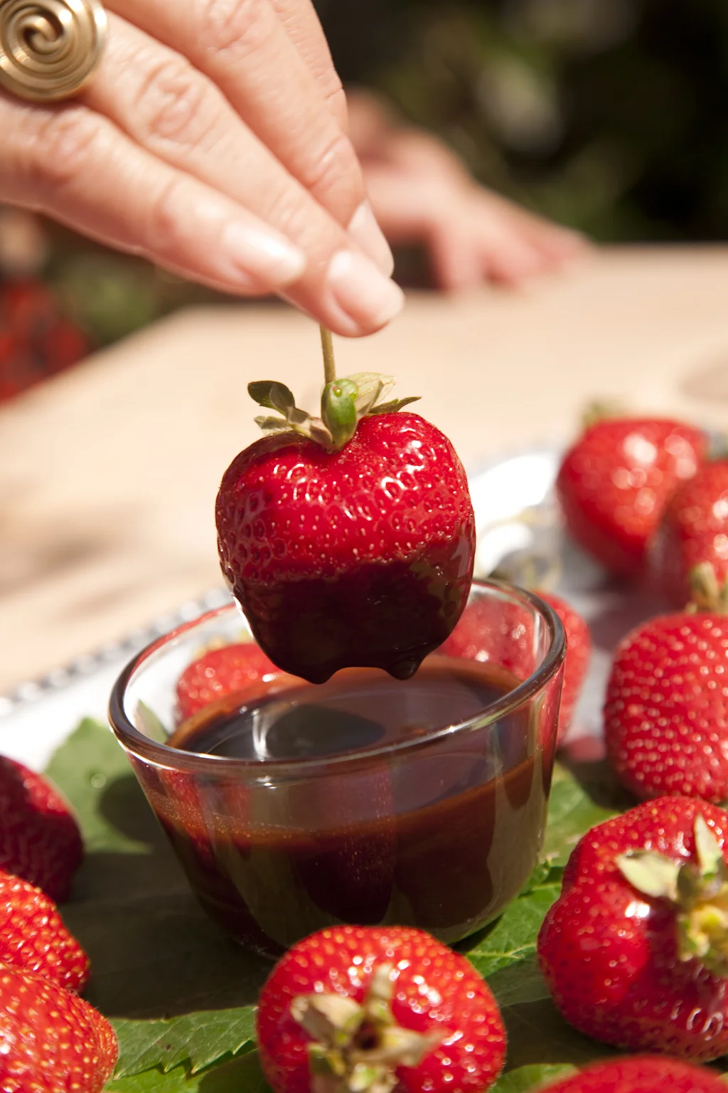 Dipping Strawberries