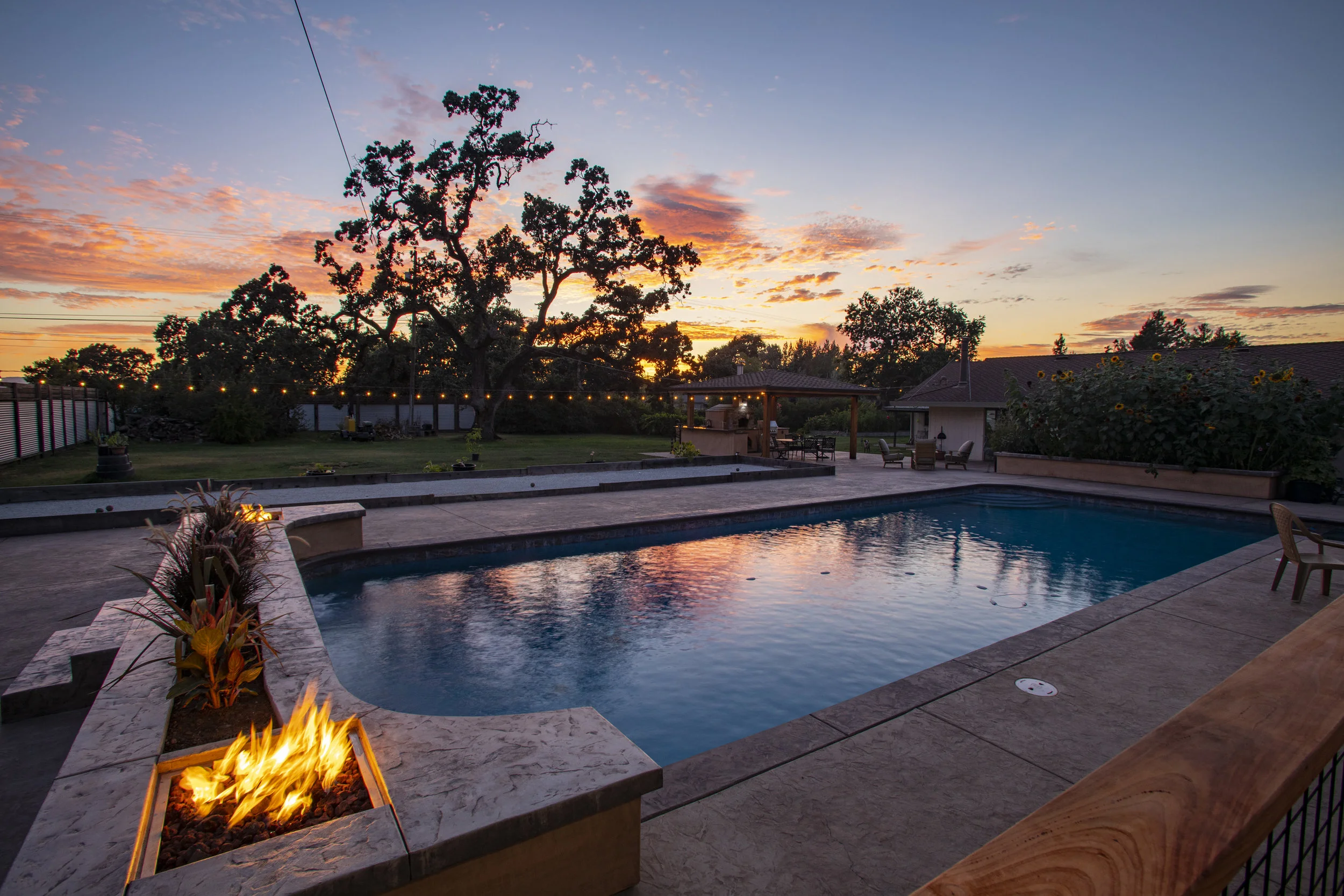 Pool at sunset