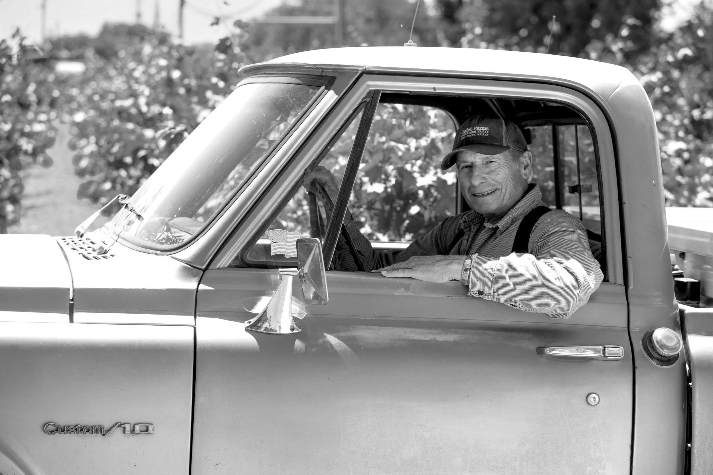 A winegrower and his vintage truck