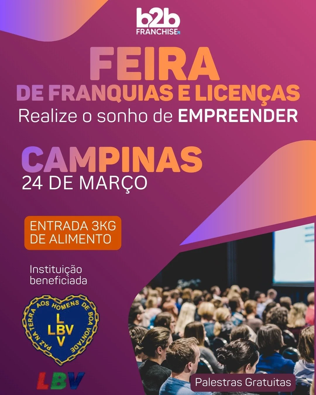 Feira B2B de Franquias e Licenciamentos com palestras gratuitas e ação solidária