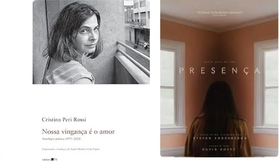 Dicas de livros e filmes por Luciana Andrade - Livro: Nossa vingança é o amor, Cristina Perri Rossi. e Filme: Presença.