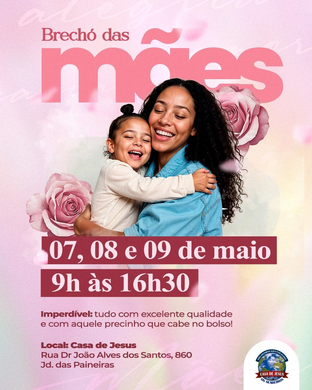 Casa de Jesus realiza o tradicional Brechó das Mães entre os dias 7 e 9 de maio