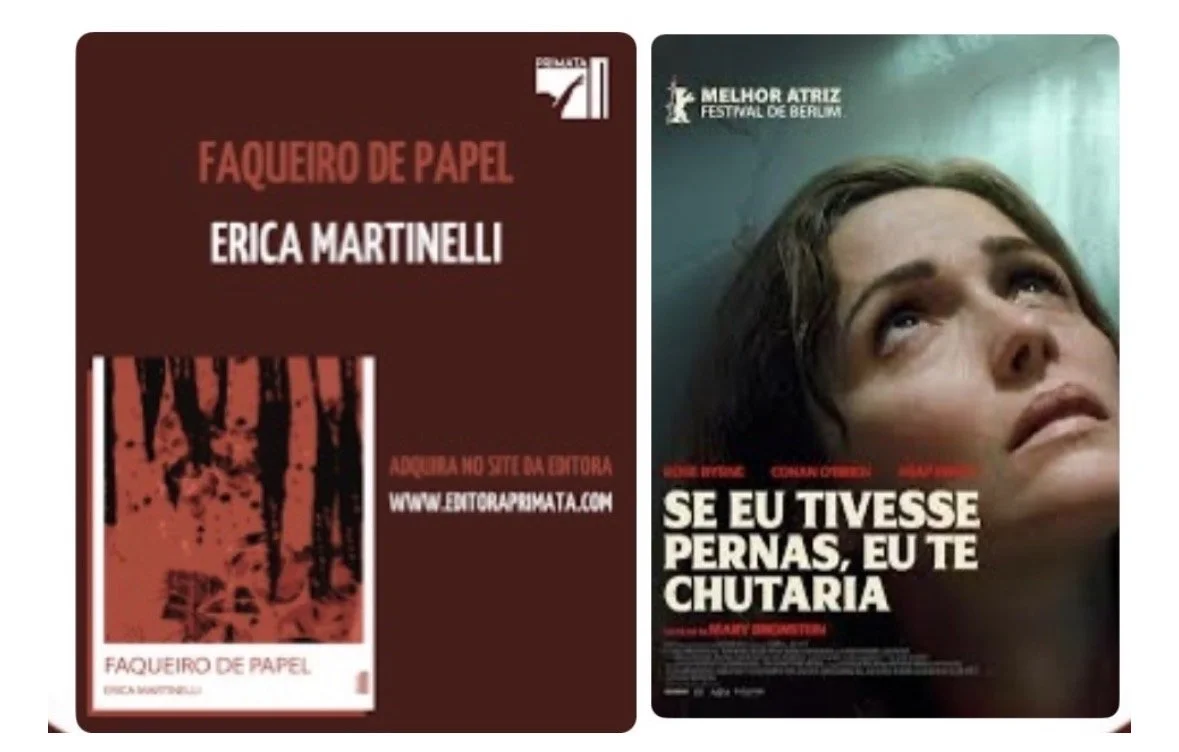 Dicas de livros e filmes por Luciana Andrade - Livro  faqueiro de papel de Érica Martinelli e Filme: seu tivesse pernas, te chutaria
