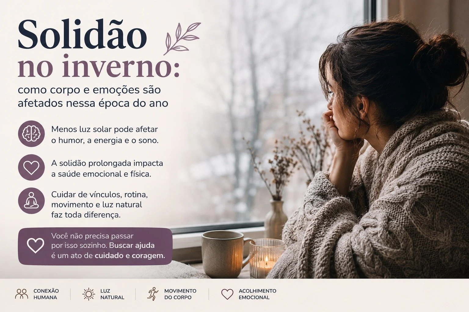 “Solidão no inverno: como corpo e emoções respondem aos dias frios” - Coluna Psicologia por Dra. Elisa Maria Pereira