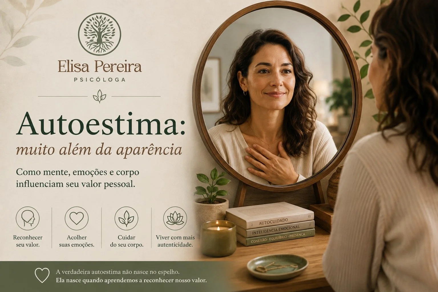 Autoestima: muito além da aparência  - Coluna Psicologia por Dra.  Elisa Pereira