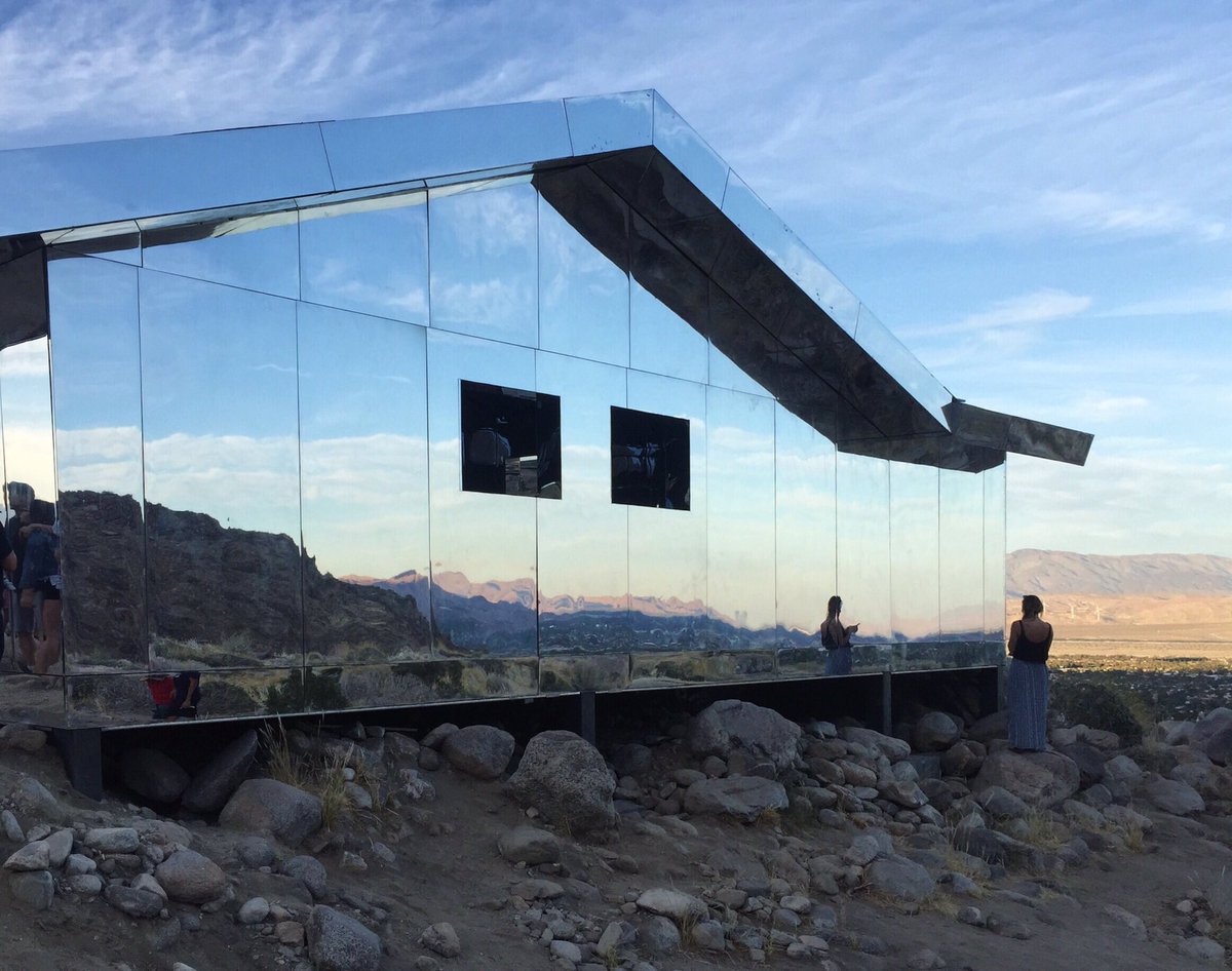 Desert X installation view of Doug Aitken's Mirage, 2017