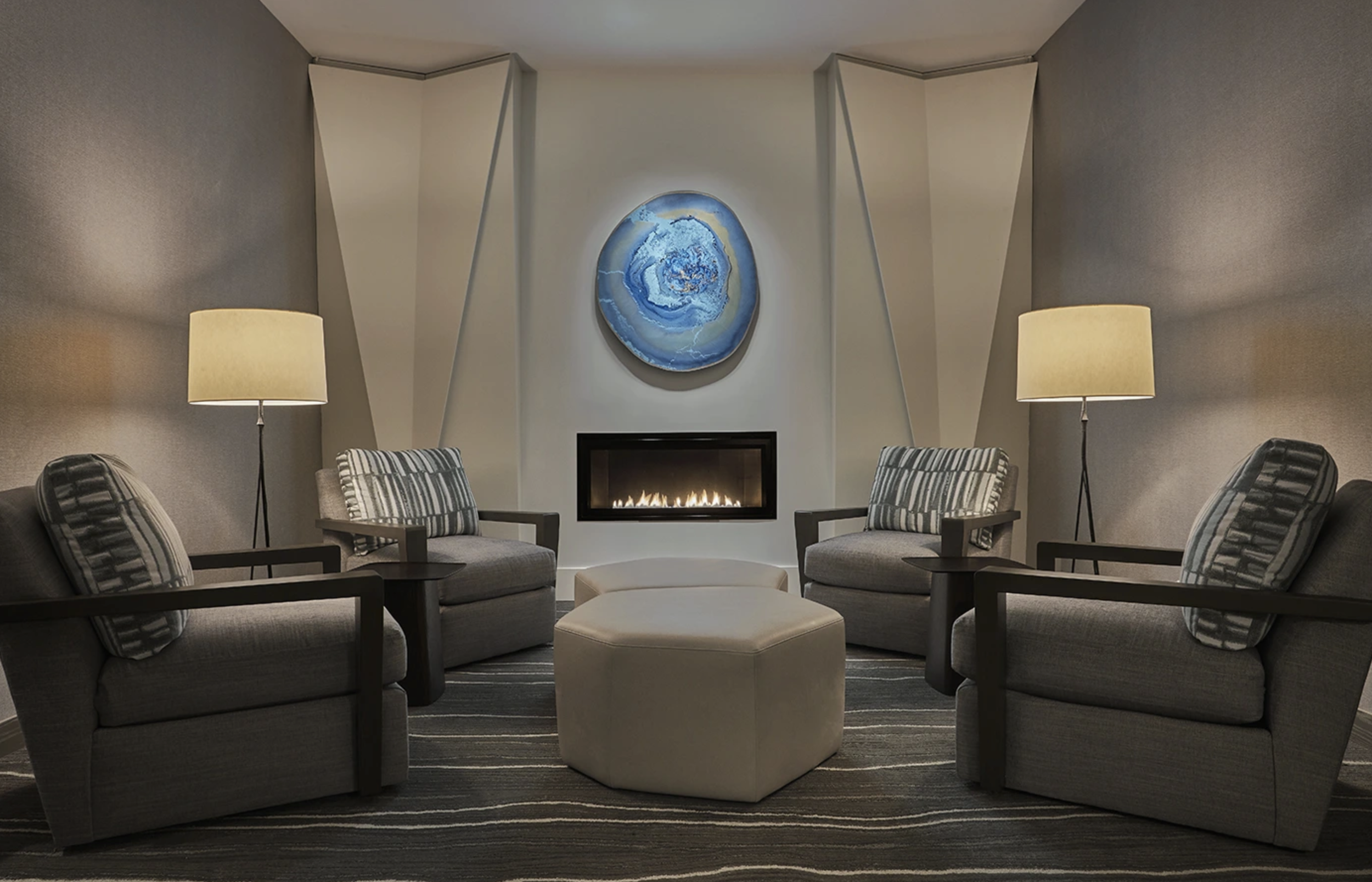 Havoc Hendricks "Tranquil Geode, 2020" (acrylic, latex, and spray enamel on wood)