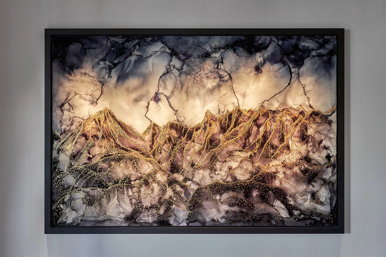 Monica Gilles-BringsYellow "Untitled, 2021"
(acrylic, resin, gold flakes)