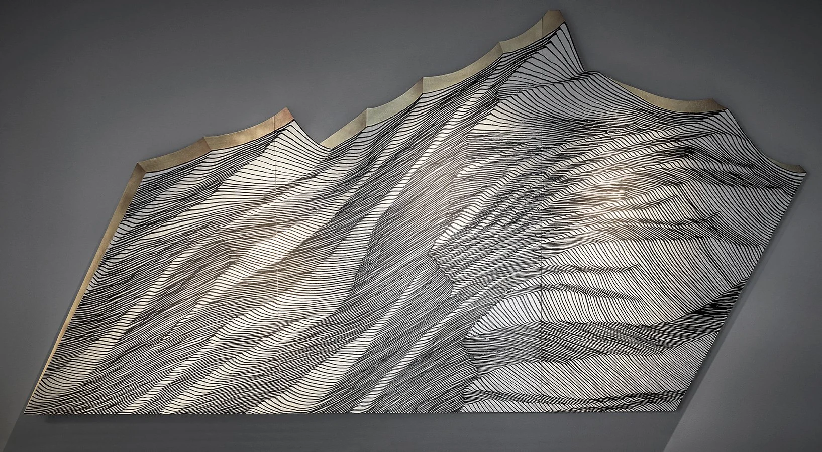 Havoc Hendricks "Mountain Lines, 2021"
(acrylic, enamel and Ink on panel)