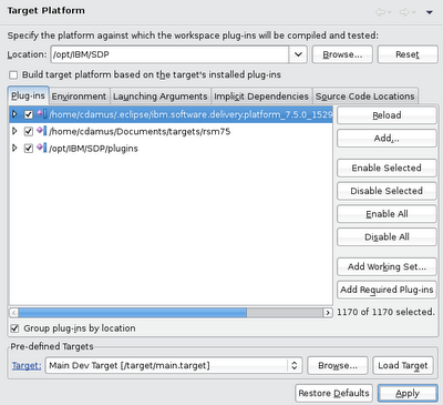 PDE Target Preference Page