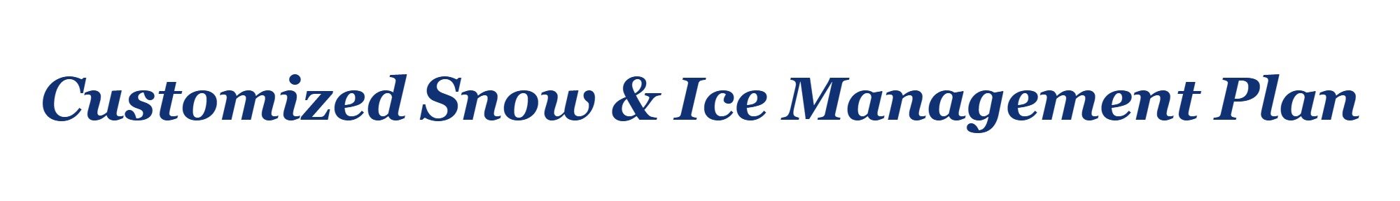 Customized Snow & Ice Management Plan