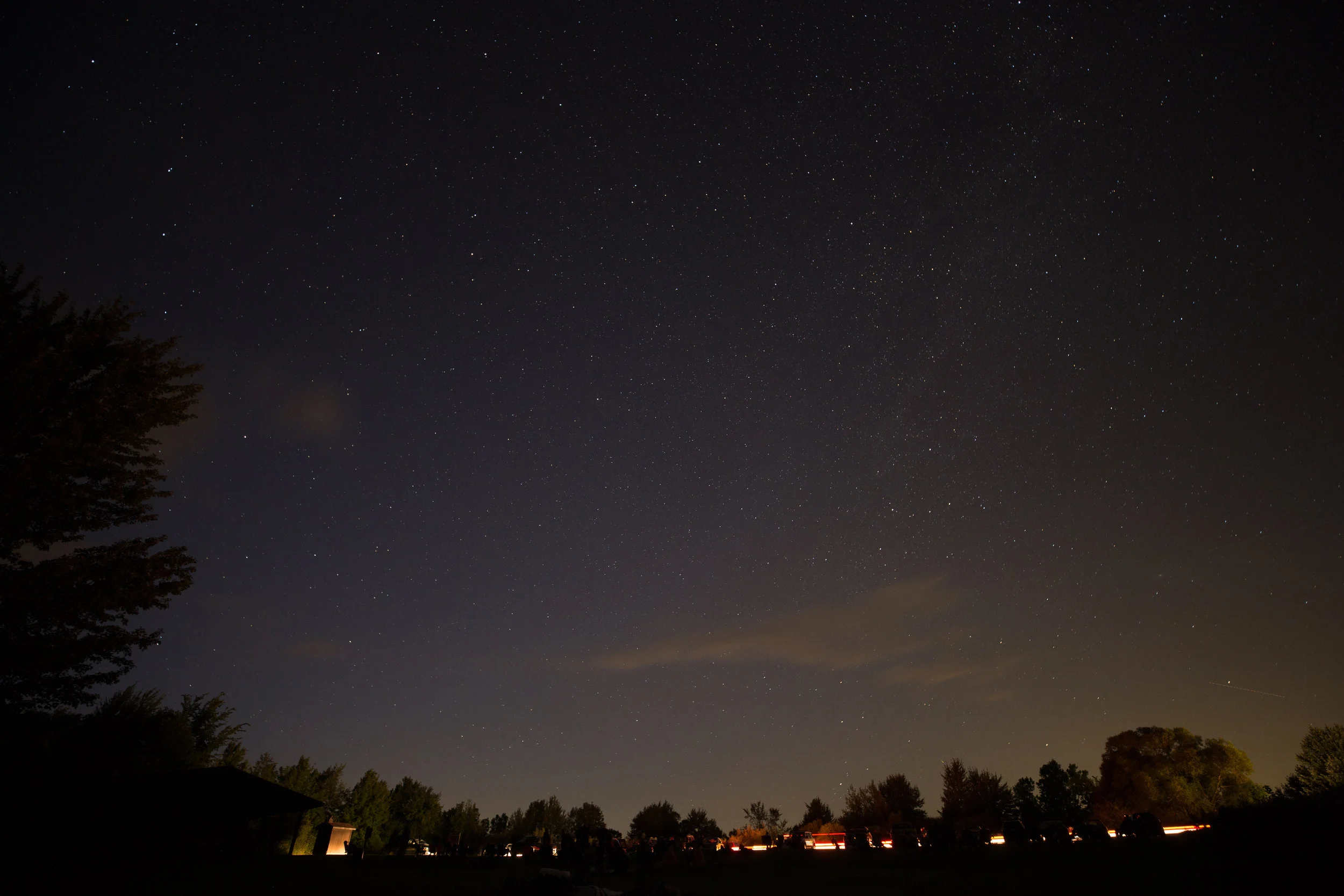Night skies dark park Lake Hudson
