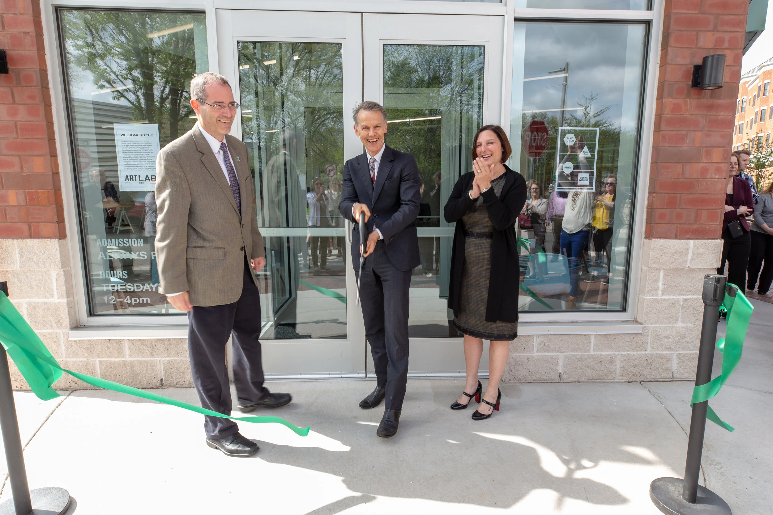 Art Lab opening with Dean Christopher Long, Marc-Olivier Whaler Director of the MSU Broad, President and CEO MSUFCU April Clobes
