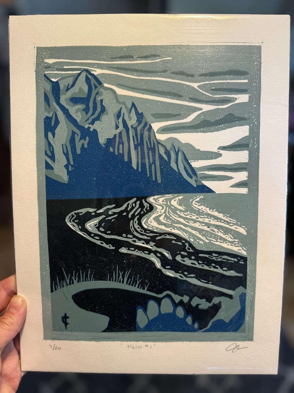 Höfn #1 - Limited Edition Reduction Linocut Print 9x12 — Claire Thoele