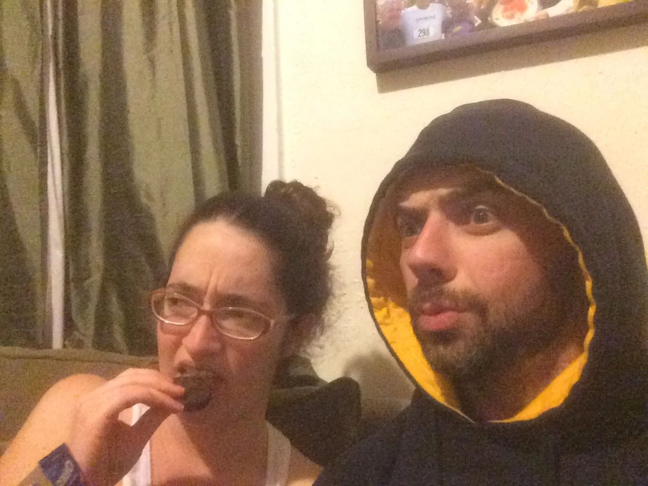 Melisandre tugs on Johnny Snow's buckles.