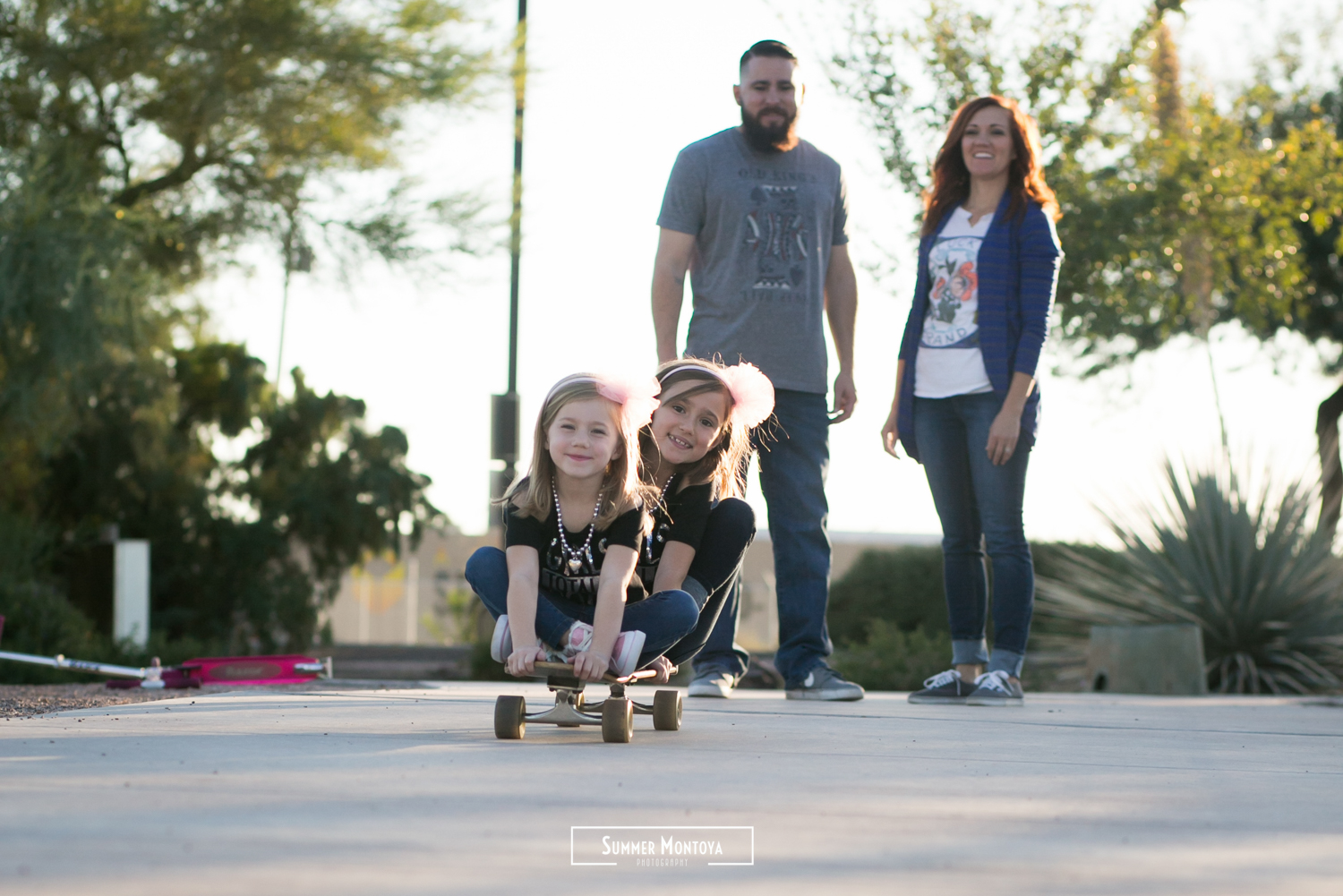 family-skateboarding-kids