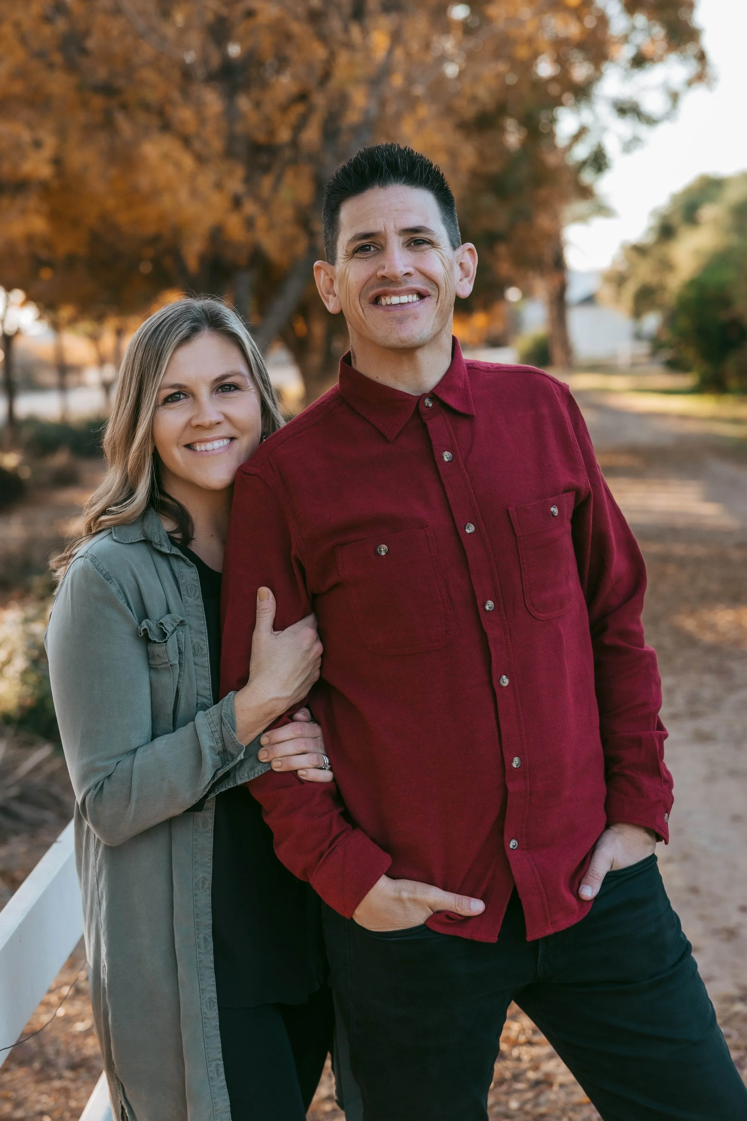 Fisher parents at Agritopia Orchard Gilbert fall session