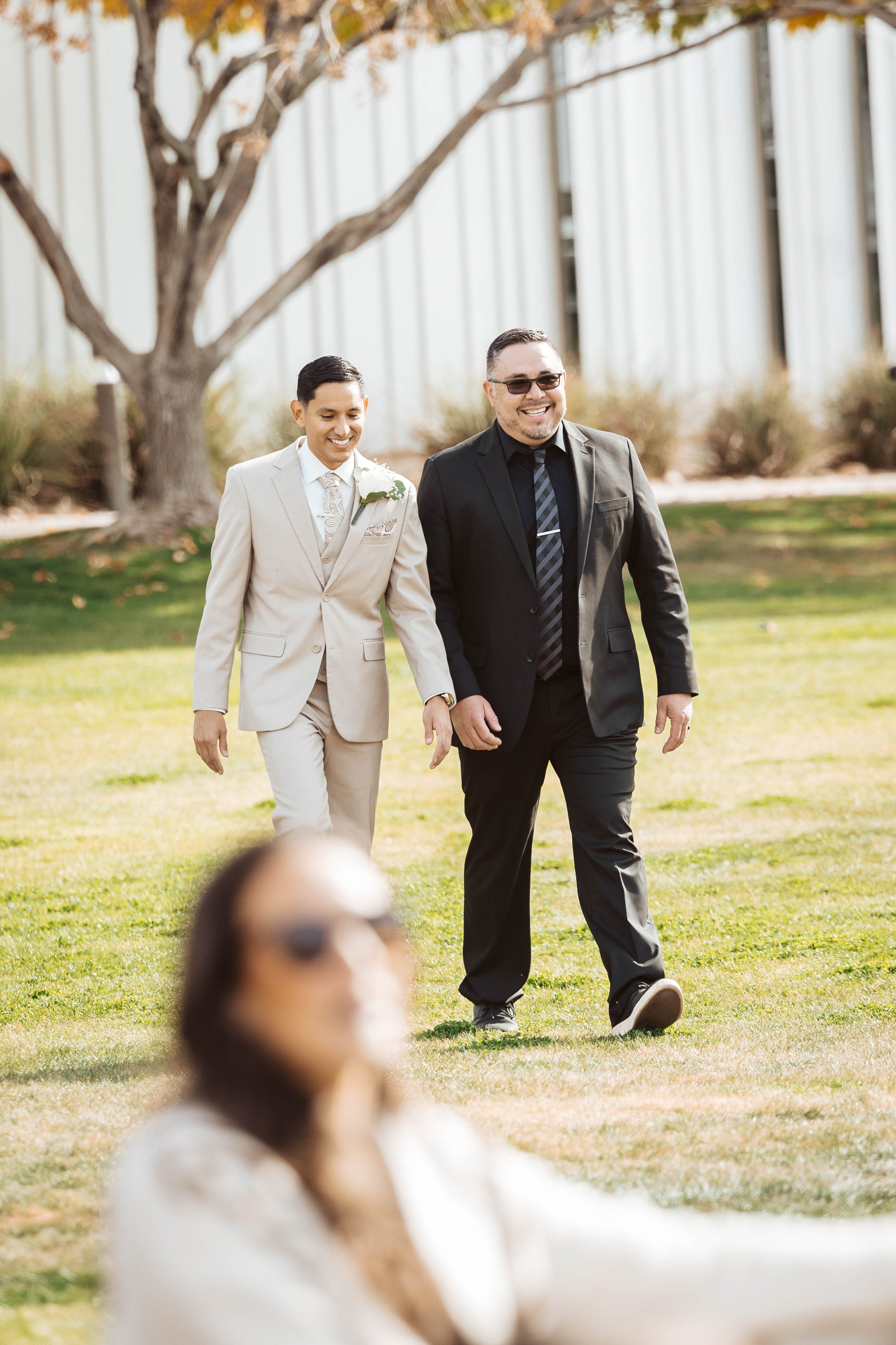Groom walking to alter during wedding in Gilbert