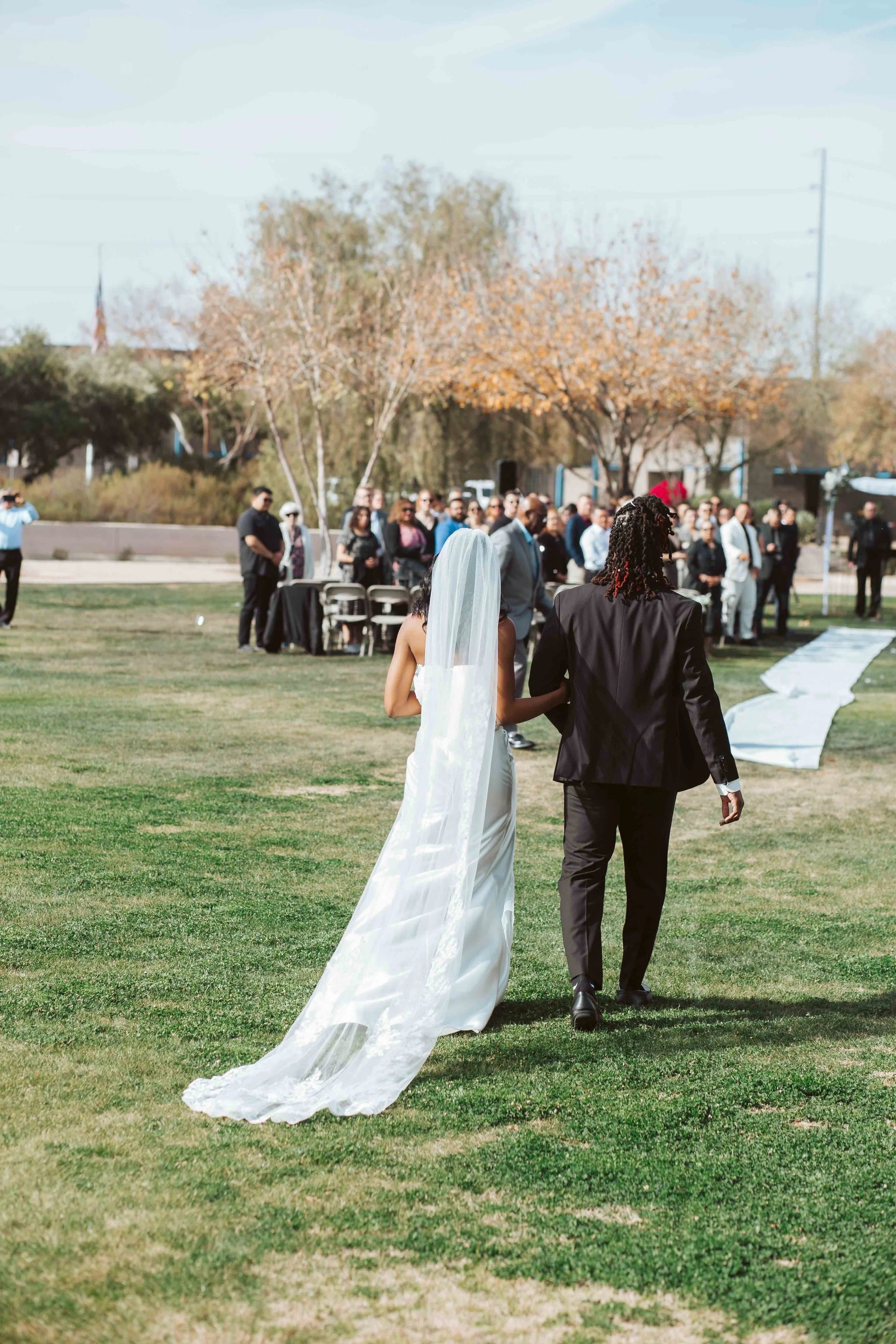 Bride walking to alter during gilbert wedding
