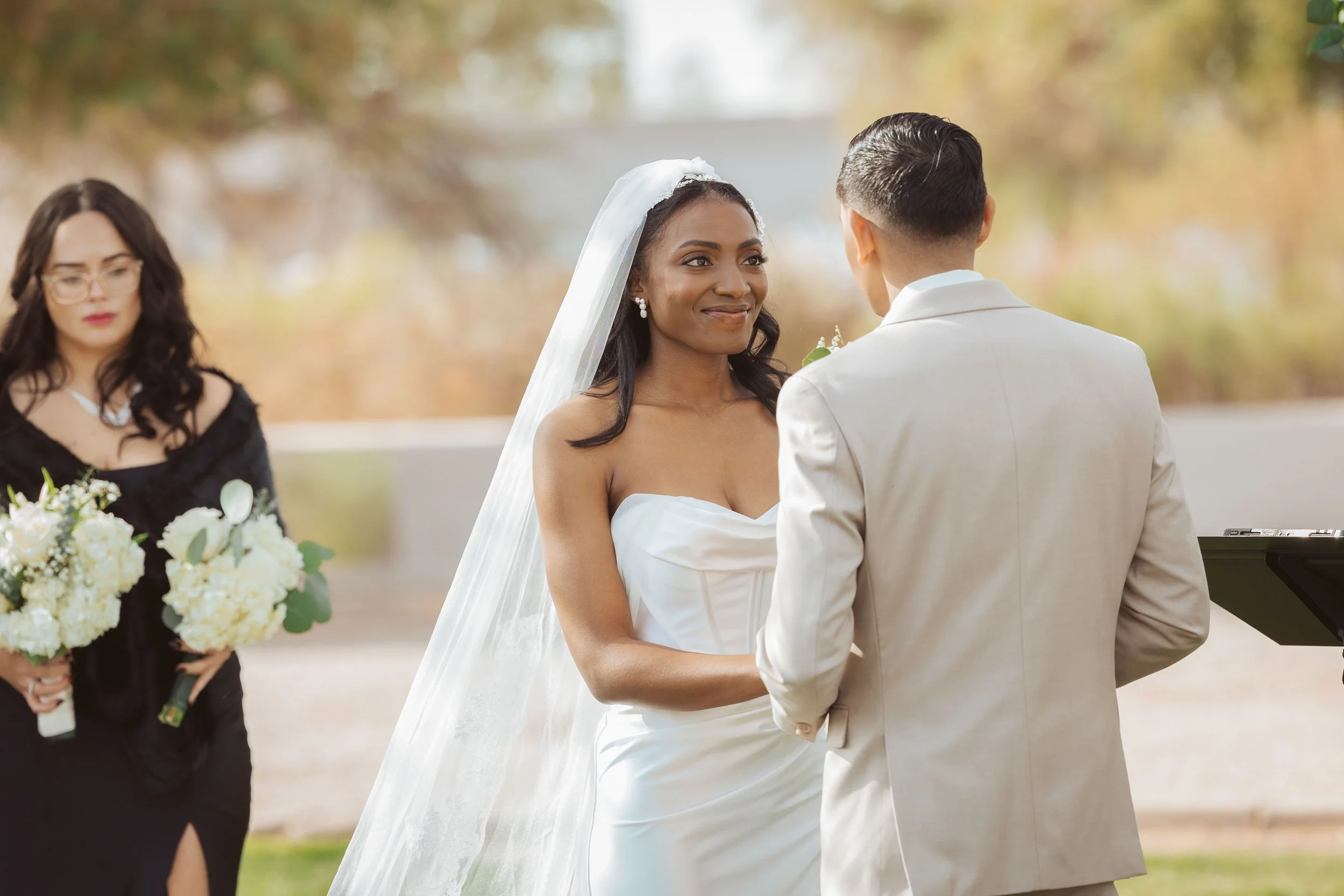 Wedding ceremony photos at their home church in Gilbert Arizona
