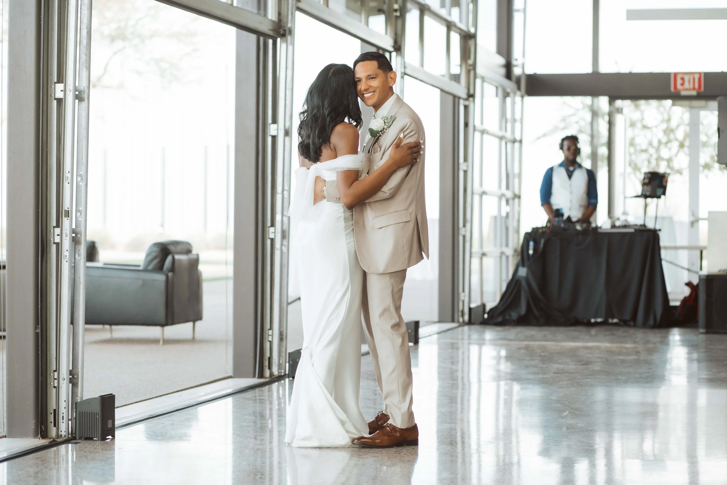 Jade and Abel dancing together during their wedding reception