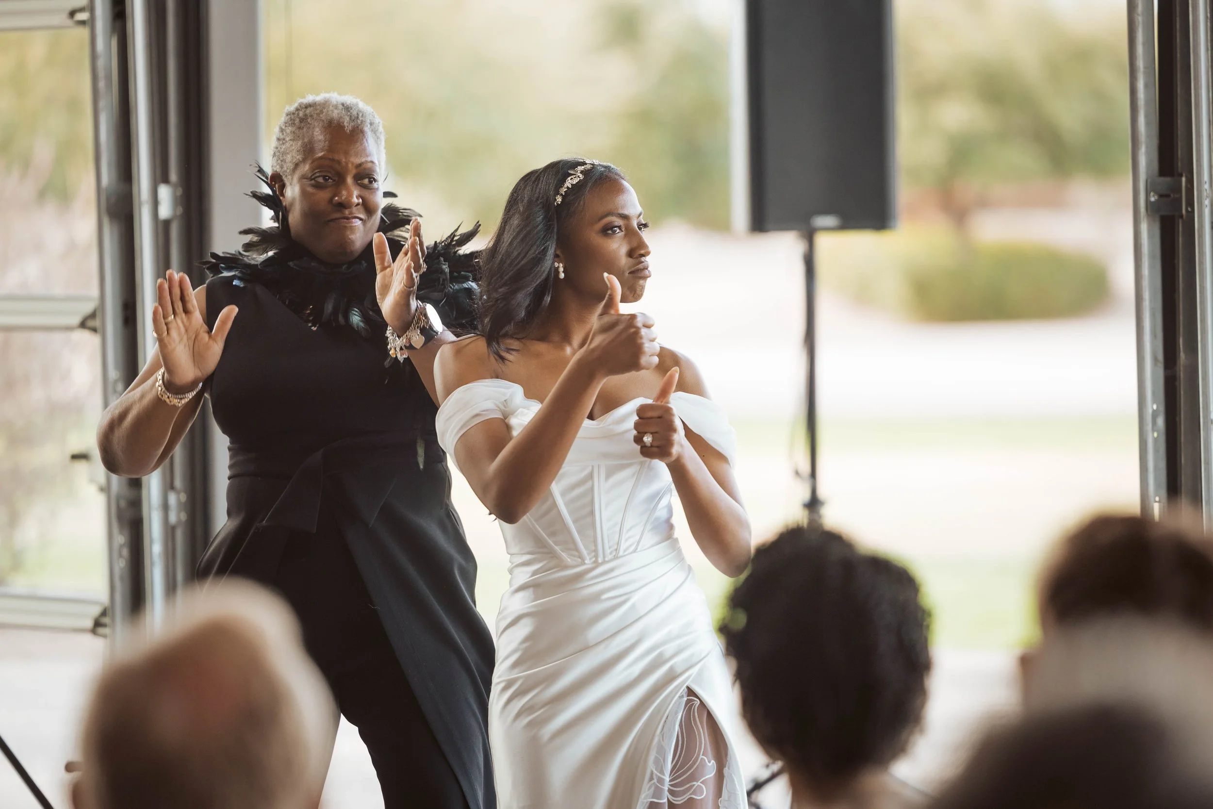 Bride dancing with her mom at Redemption Gilbert reception.