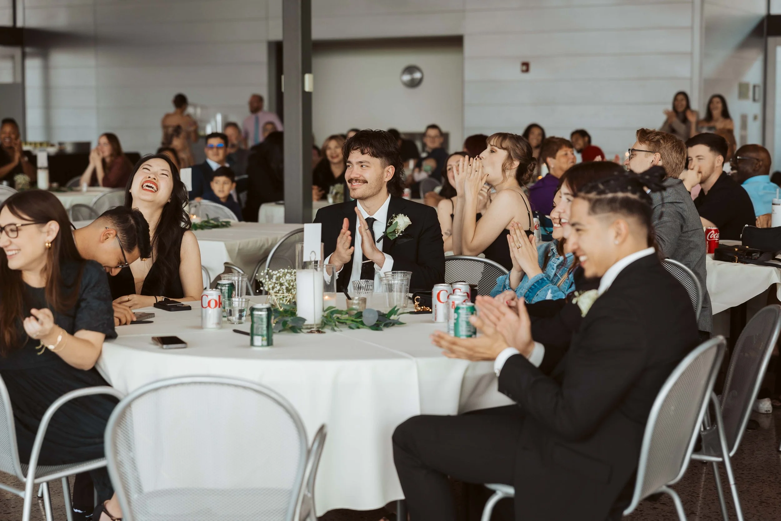 Reception moments filled with laughter and connection at a Gilbert wedding