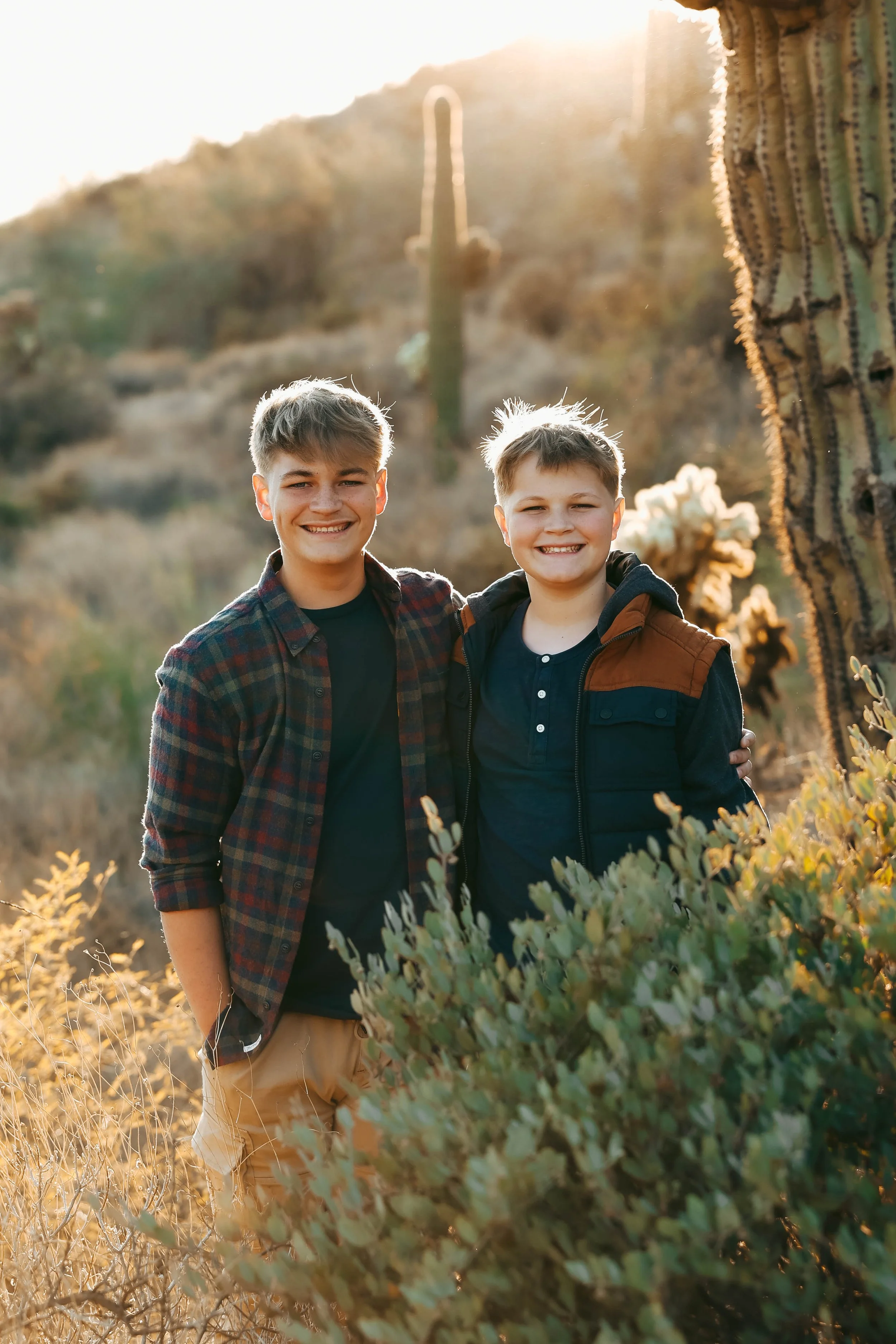 Sibling photos at Superstition Mountains Gilbert photographer