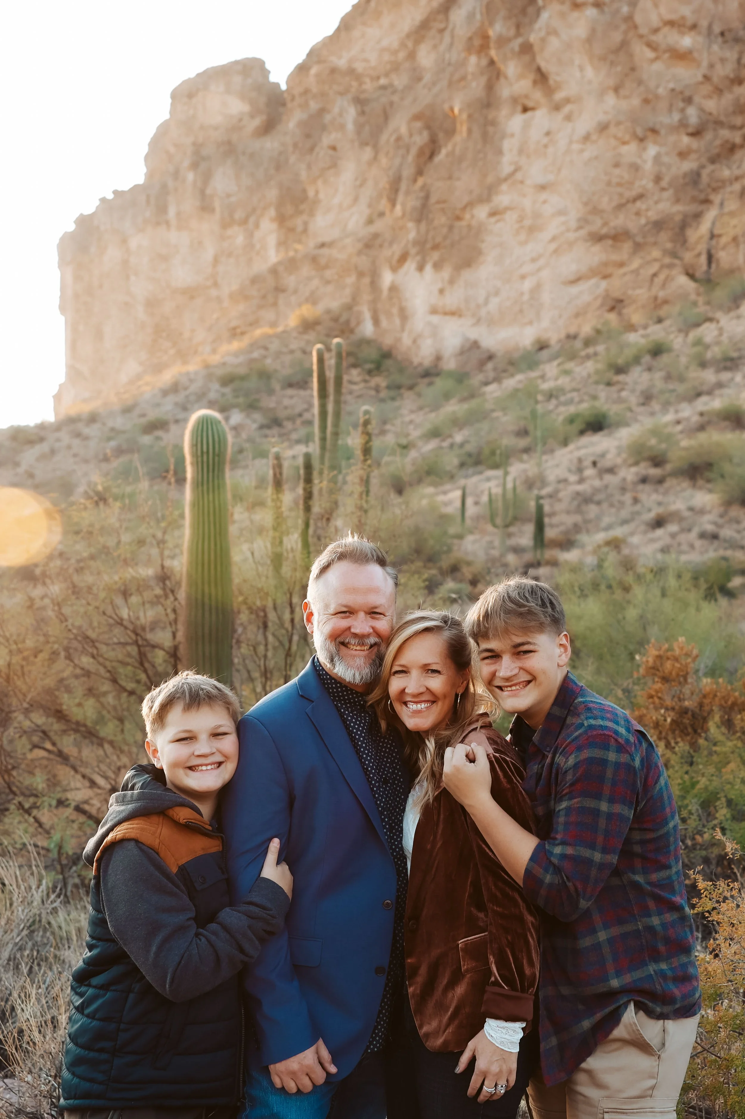 Olimb family at Superstition Mountains Arizona during sunset session