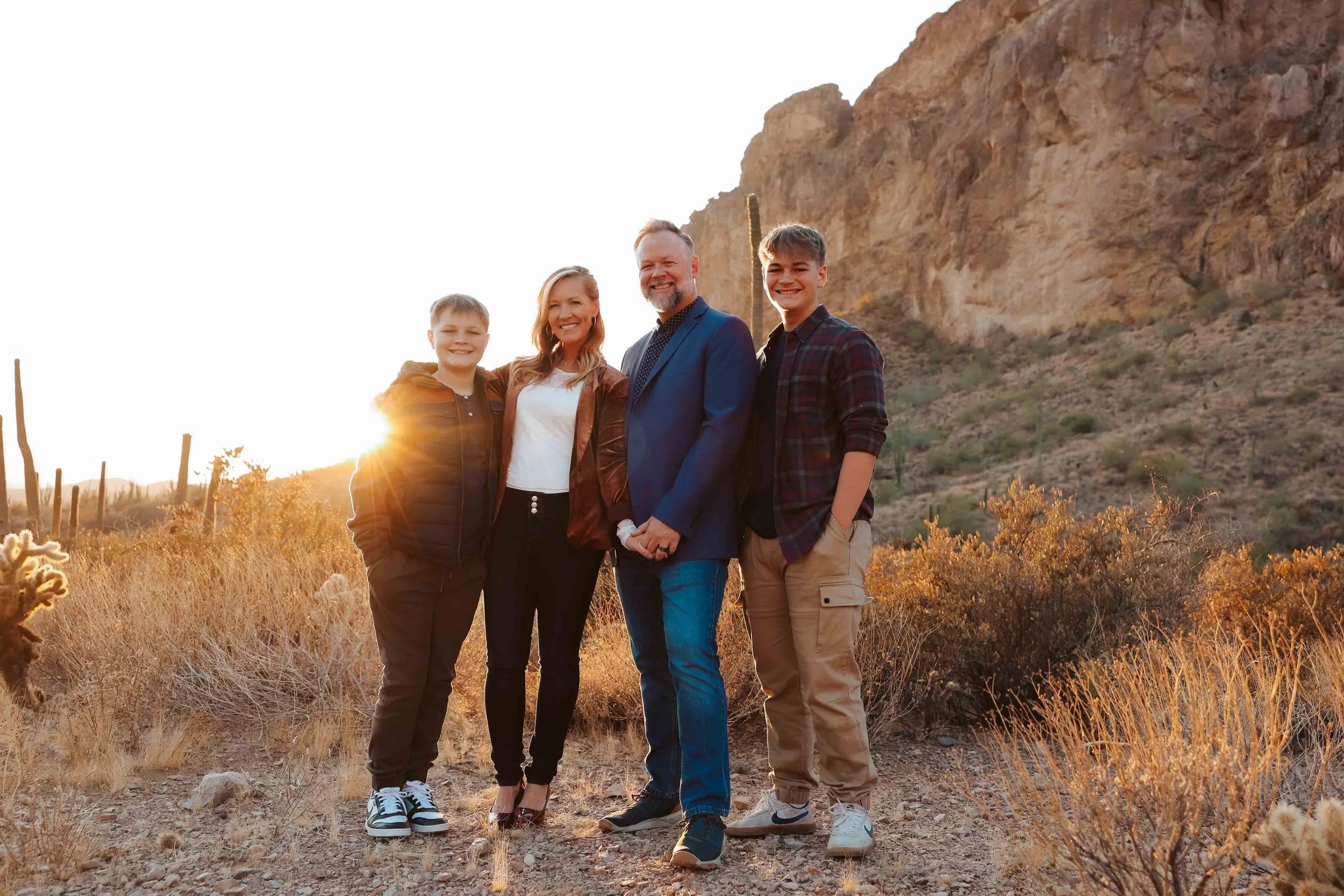 Desert family photos at Superstition Mountains with Gilbert photographer