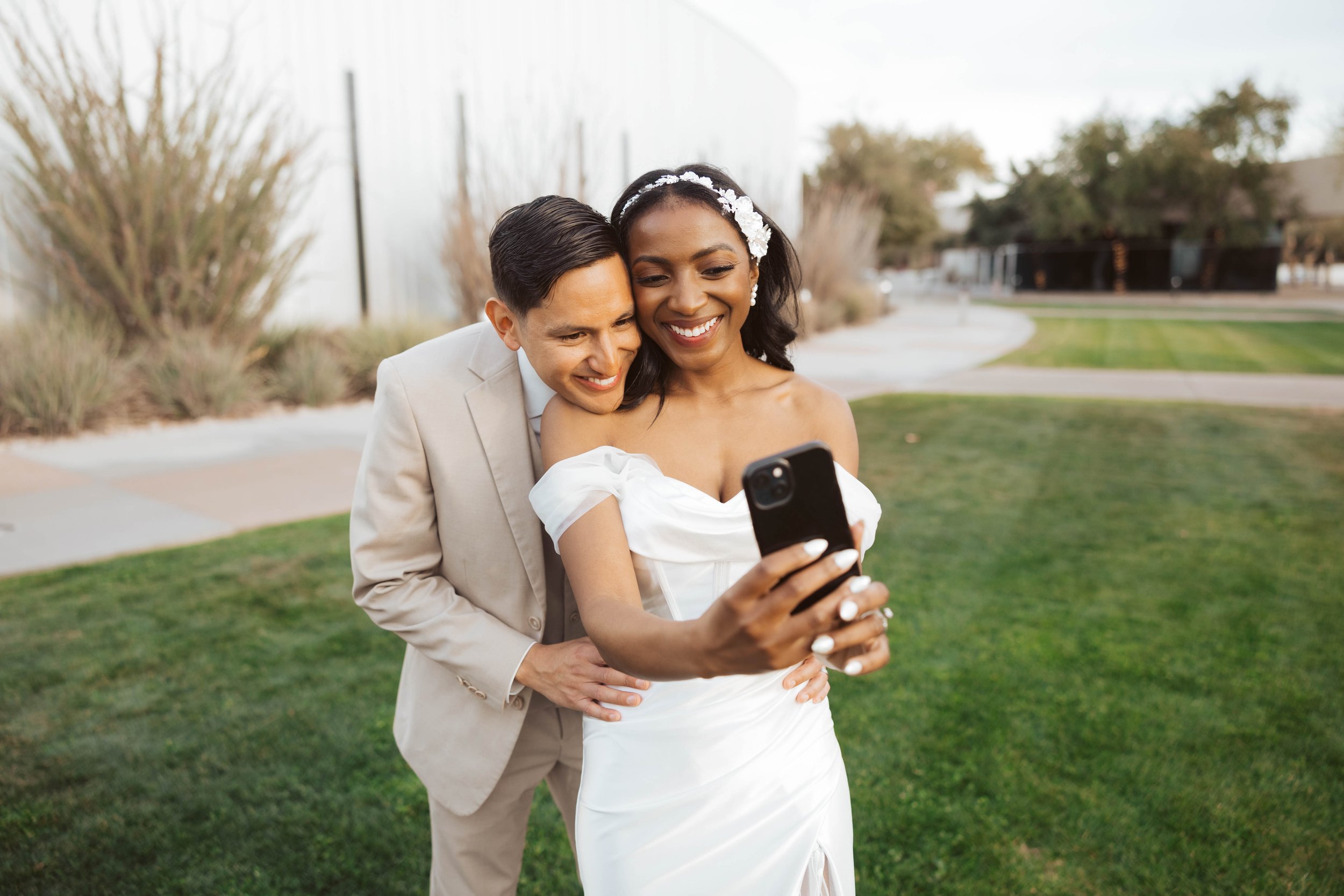 Gilbert wedding couple takes selfie at Redemption church