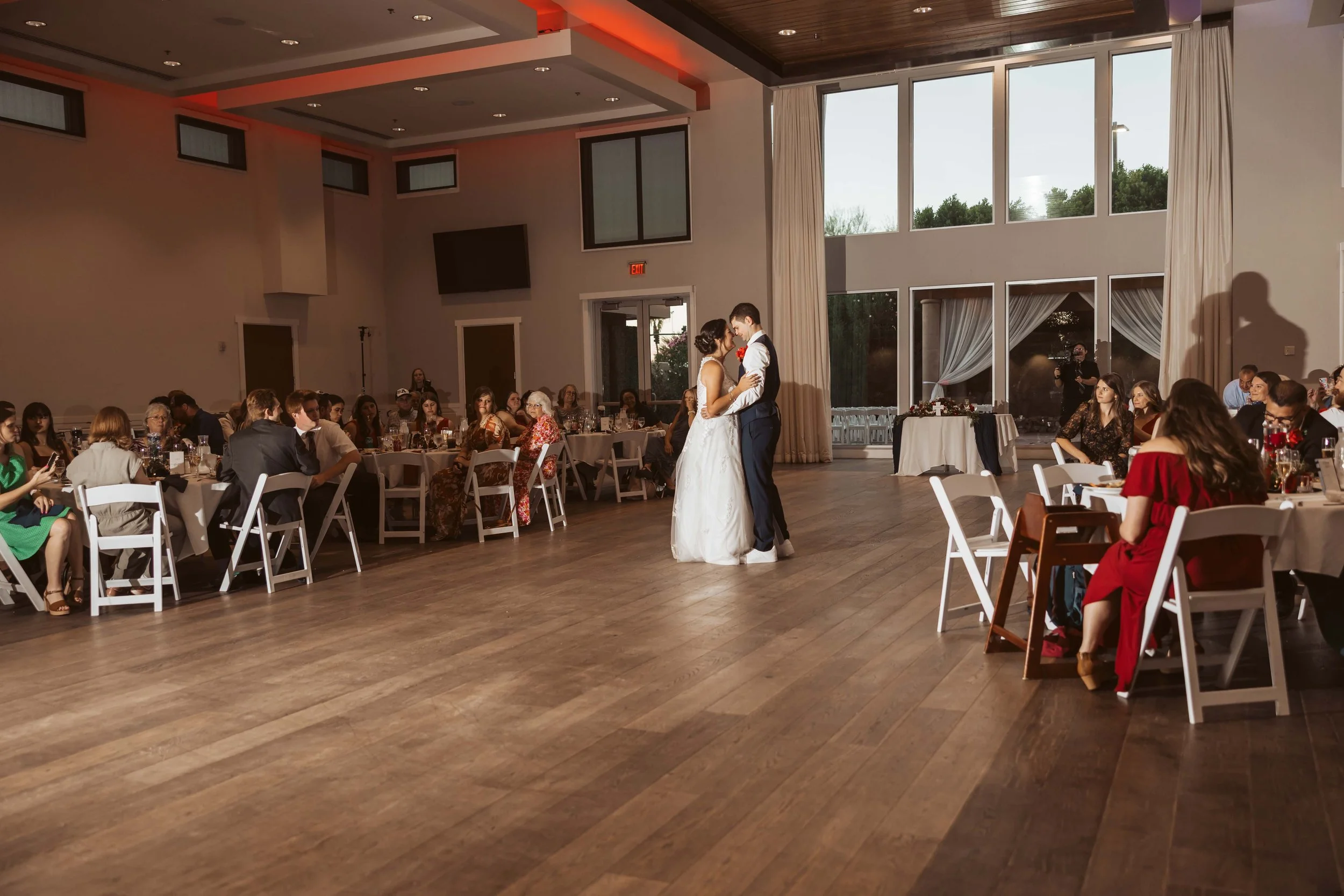 bride and groom during first dance