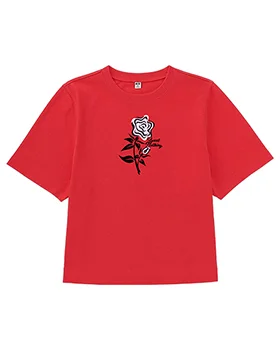 Womens Drop Out Club Intl. X Spiegel FA18. Short sleeve crop tee 100% cotton with plastisol screen print sweet nothing graphic.