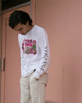 Strange SP17 brain melt long sleeve tee. Front, sleeve, and back print.