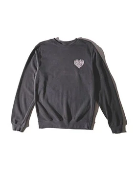 Strange SP17 Fuck You, Love You crew neck pullover. Lightweight fleece over dyed black with plastisol ink and texture for vintage look and feel.