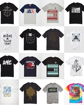 Misc. seasons and brand tee graphics.